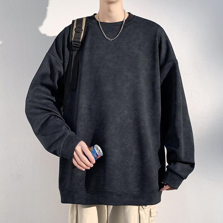 扎染复古重磅卫衣男生2025春季百搭硬挺美式潮牌痞帅宽松圆领上衣