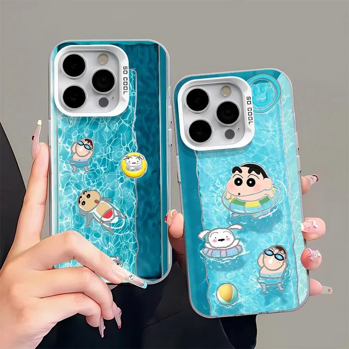 仰泳小新适用于苹果16/15手机壳华为P70vivo小米14/13男女oppo