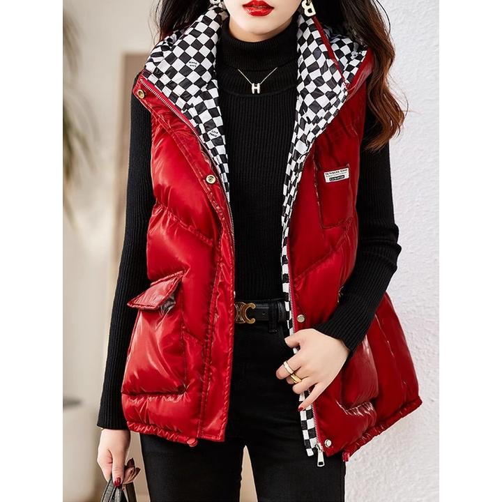 亮面免洗精致女马甲女秋冬2025新款宽松休闲短款坎肩背心马夹外套