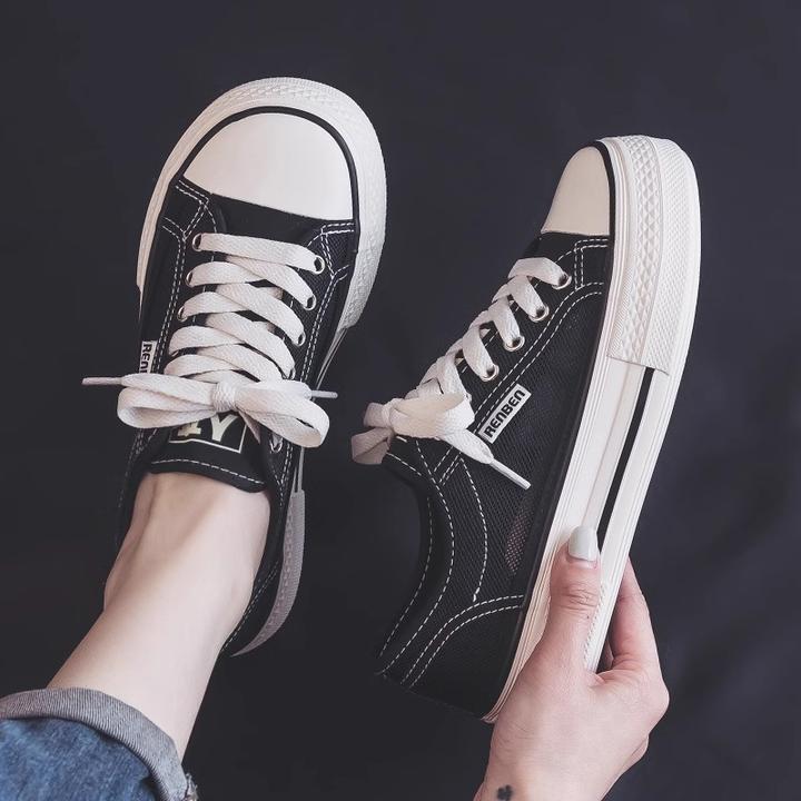 【大叔女装】人本官方旗舰店2025爆款潮帆布鞋ins学生薄款防滑网面