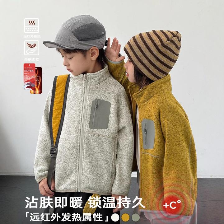 童装男童摇粒绒外套秋冬装2025新款儿童保暖上衣发热抗静电抓绒衣