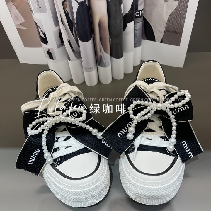 Green coffee绿咖啡/57-759可摘蝴蝶结松糕底时尚休闲鞋