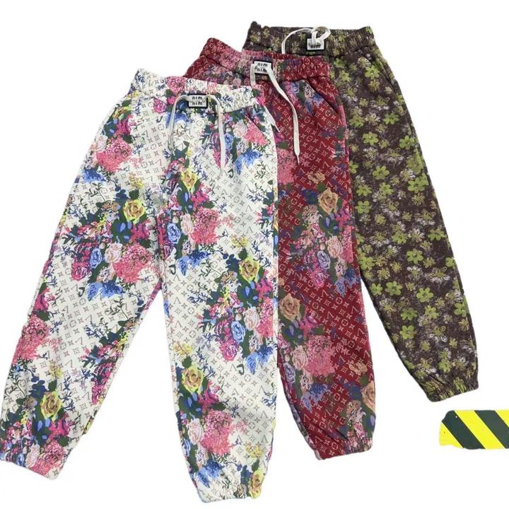 9952洋气时尚百搭宽松显瘦束脚印花休闲裤