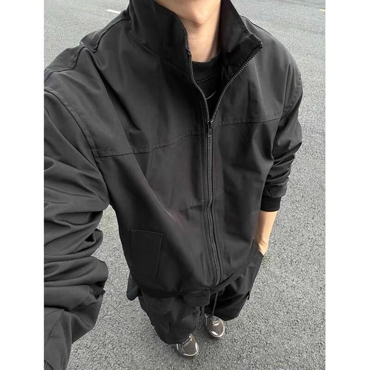 教练夹克男秋季潮牌上衣男生翻领立领棒球服休闲外套男春秋男装