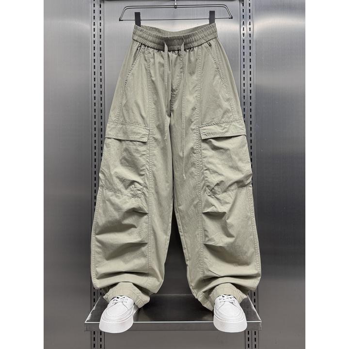 大码300斤美式潮牌高街痞帅工装裤男士春秋痞帅运动设计感弯刀裤