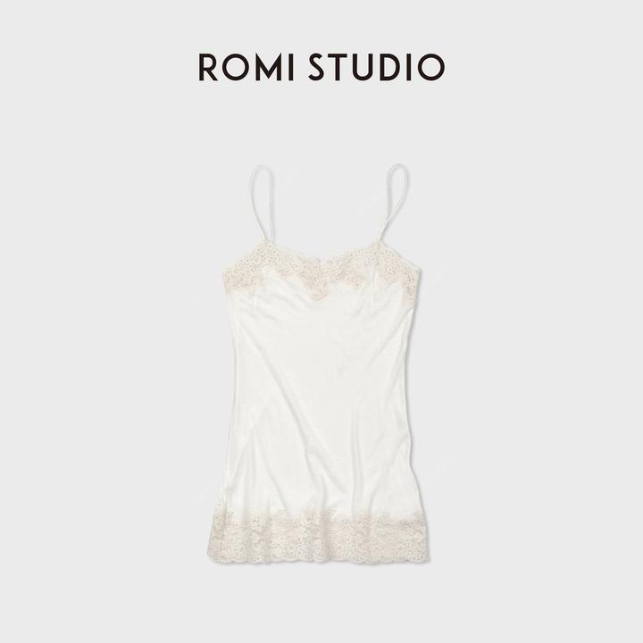 ROMI STUDIO“romi最爱”100%匹马棉柔软丝滑蕾丝边睡裙 RWDRSU1514