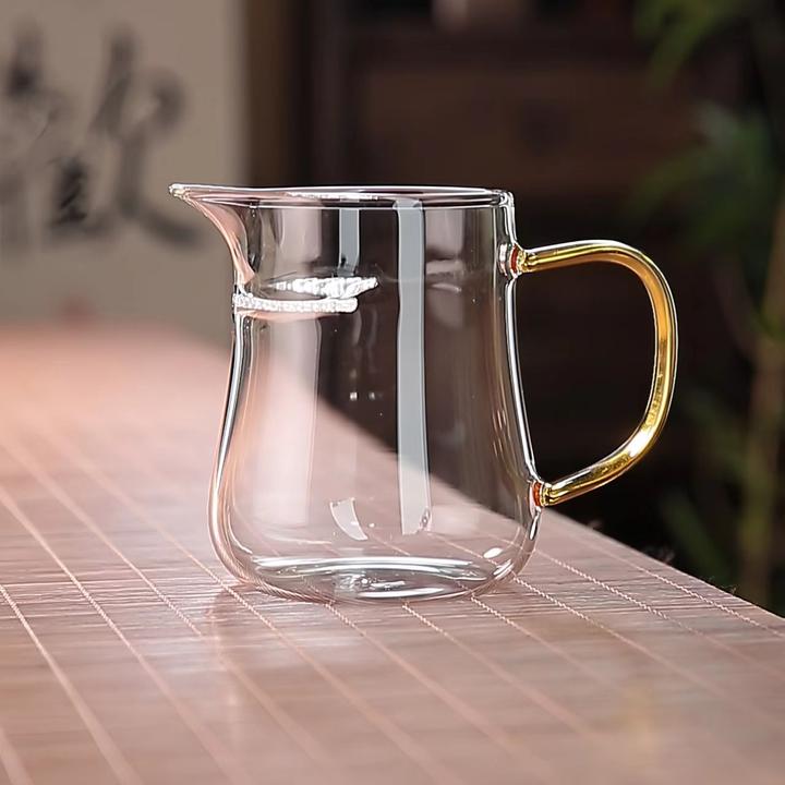 玻璃月牙公道杯带盖加厚耐热高档茶水分离茶漏过滤一体绿茶泡茶杯