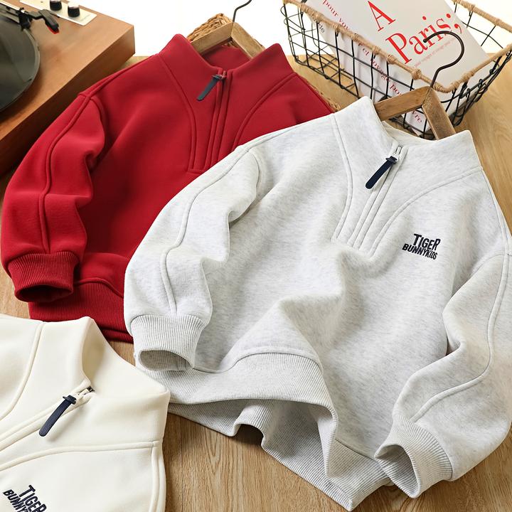 冬季拉链秋冬刺绣拼接卫衣TBKD5109男童女童儿童洋气女童休闲上衣