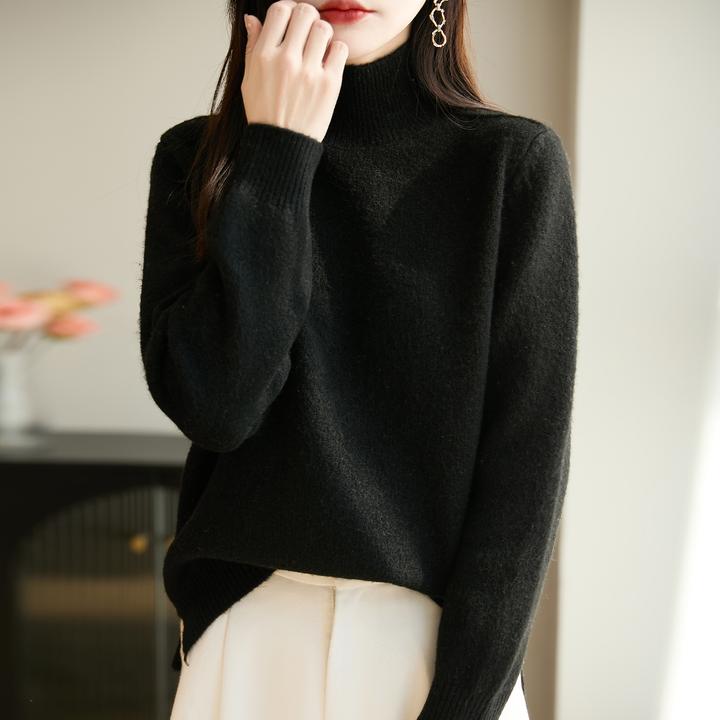 高端大码女装胖mm秋冬高领女士加厚毛衣冬季高级感内搭针织打底衫