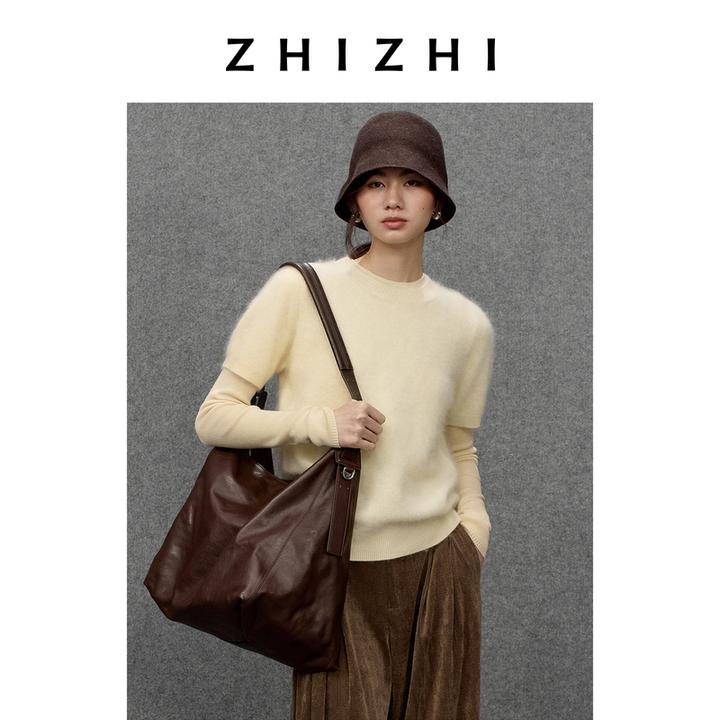 致知 城头月 绵羊毛短袖毛衣小宽松版型25年冬季新款ZZ2EWKZS013