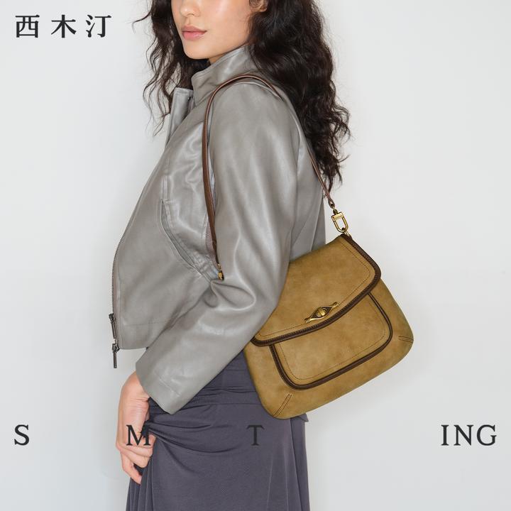 【西木汀】稻香 新款马鞍包流光风单肩斜挎休闲百搭女士时尚包包