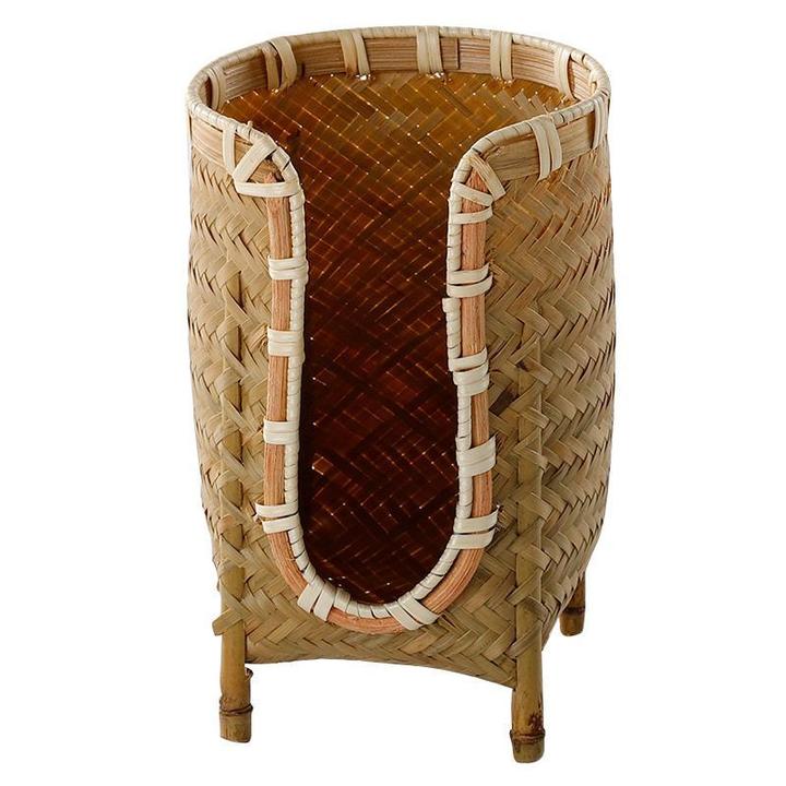 竹编仿古杯架杯篓手工收纳篓茶杯篓品茗杯收纳盒家用功夫茶具配