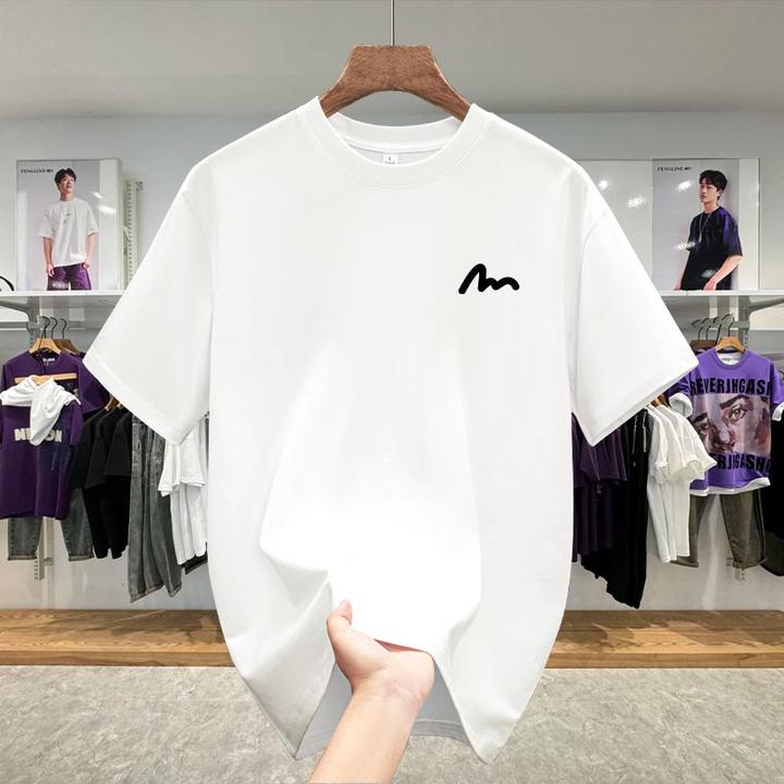 尼皮怀恩美式潮牌白色短袖T恤男纯棉夏季宽松休闲上衣