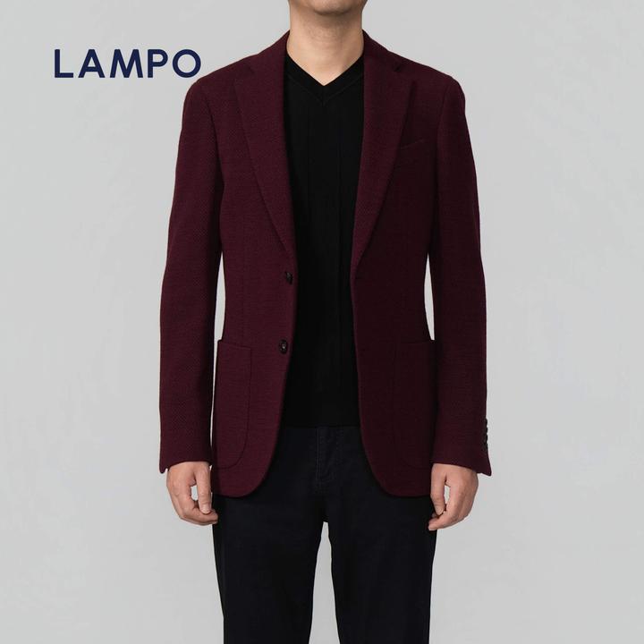 【LAMPO】红色素面针织休闲西服