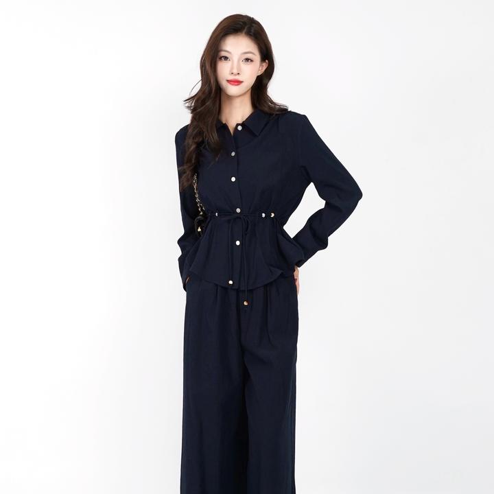 【NEW】通勤时尚极简风百搭长裤风慵懒风小众上衣时尚套装