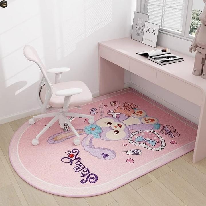 水晶绒儿童房电脑椅子地毯男女孩卧室书房书桌转椅垫子阅读房脚垫