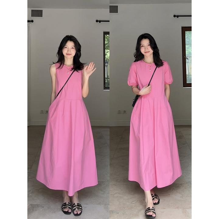 郭九九呢 100%棉明媚慵懒设计感显瘦无袖背心连衣裙 G925Q09360