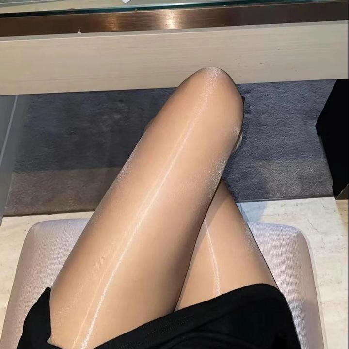 油光丝袜超细腻马油显瘦夏季水光袜油亮黑丝极光美腿少女丝袜白丝