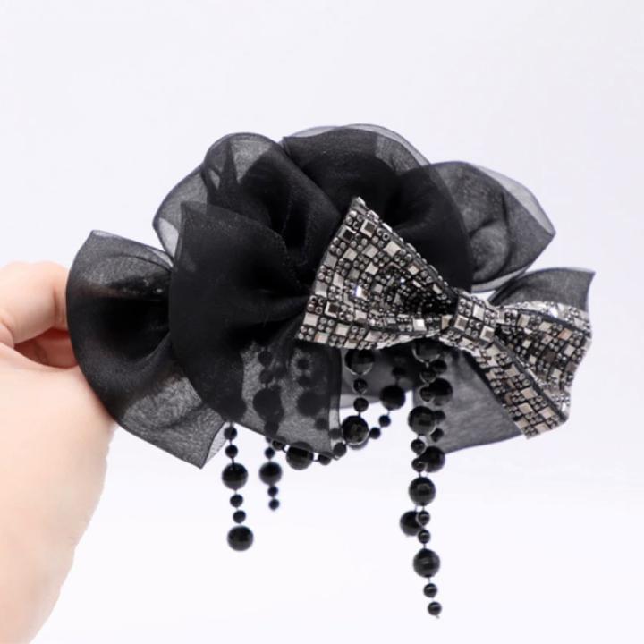 抓夹2025新款花朵流苏幻蝶抓夹高级感发夹鲨鱼夹夹子卡子发卡爆款