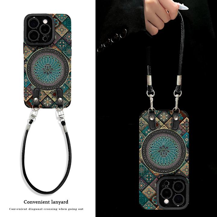 适用于苹果13Pro菱格图腾手机壳苹果/vivo/华为/oppo国风个性流行