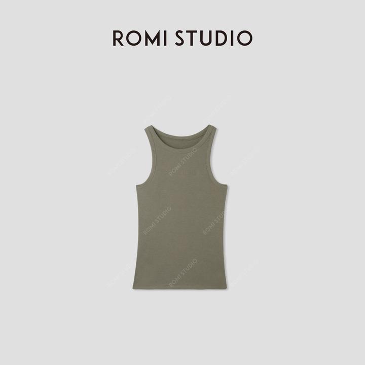 ROMI STUDIO“简约基础”高弹罗纹轻柔修身圆领针织背心 RWCRS42323