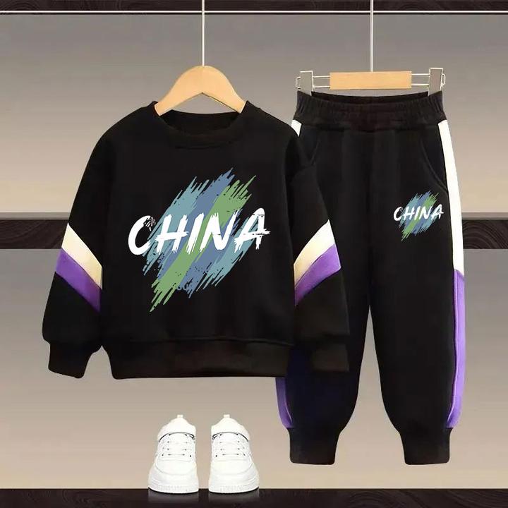 男童卫衣套装春秋新款儿童帅气百搭运动卫衣男大童休闲卫裤两件套
