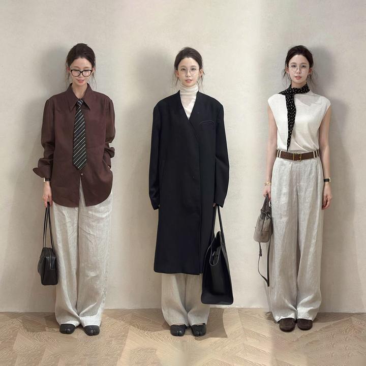 Z.blues【星空顶】越穿越爱质感原色亮丝亚麻休闲裤YZJYJ0089