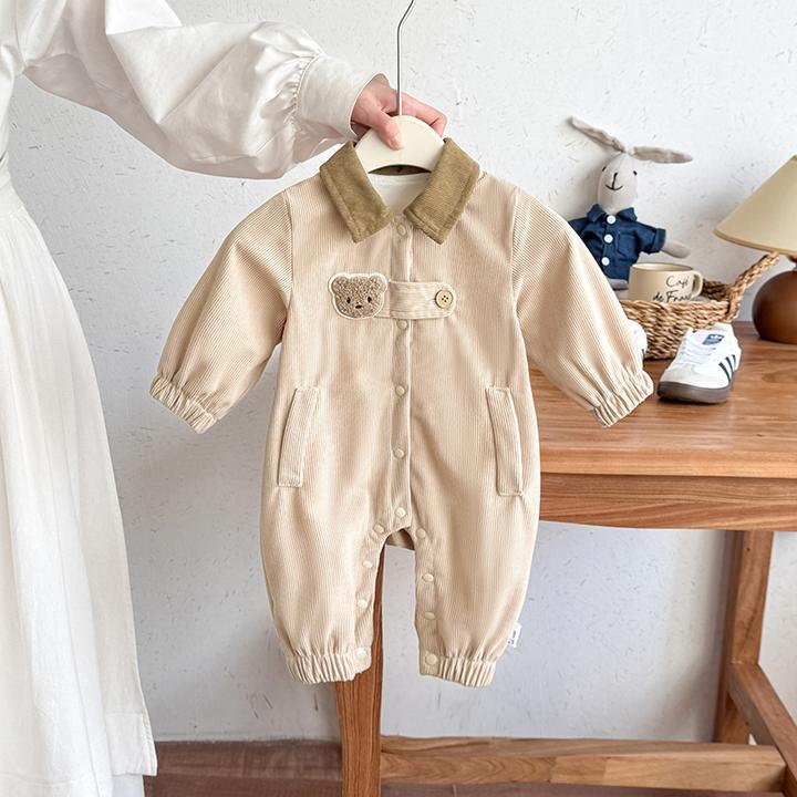 婴幼儿秋装连体衣女宝2025春秋款双层薄款男宝外出服外套哈衣爬服