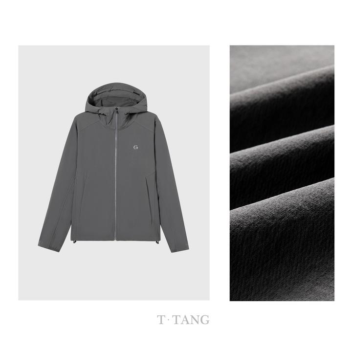 秋季新款210g暗斜纹双圈毛巾底时尚显瘦亲肤透气连帽外套【7271】9