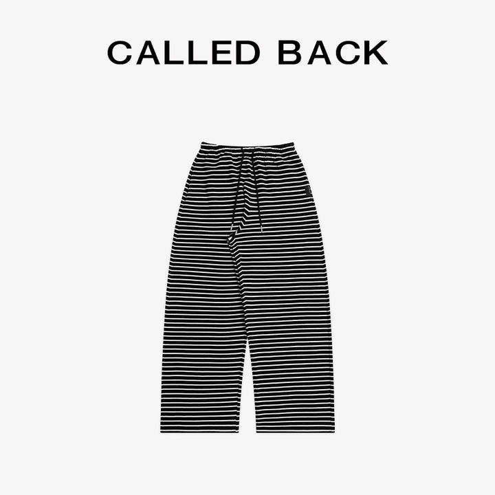 CALLED BACK【李一桐同款】阔腿休闲裤女2025秋季新款条纹抽绳长裤