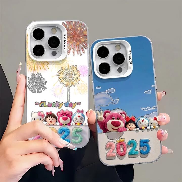 烟花kitty草莓熊适用华为vivo小米oppo荣耀苹果16手机壳15镭射14