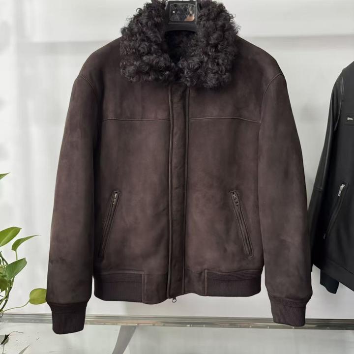 西班牙托斯卡纳D.奥款男士皮毛一体原生态保暖夹克羊皮