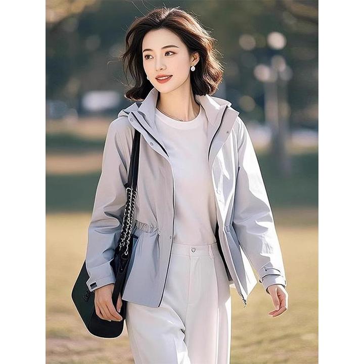 时尚气质简约风设计感外套女2025春秋新款防风舒适通勤百搭冲锋衣