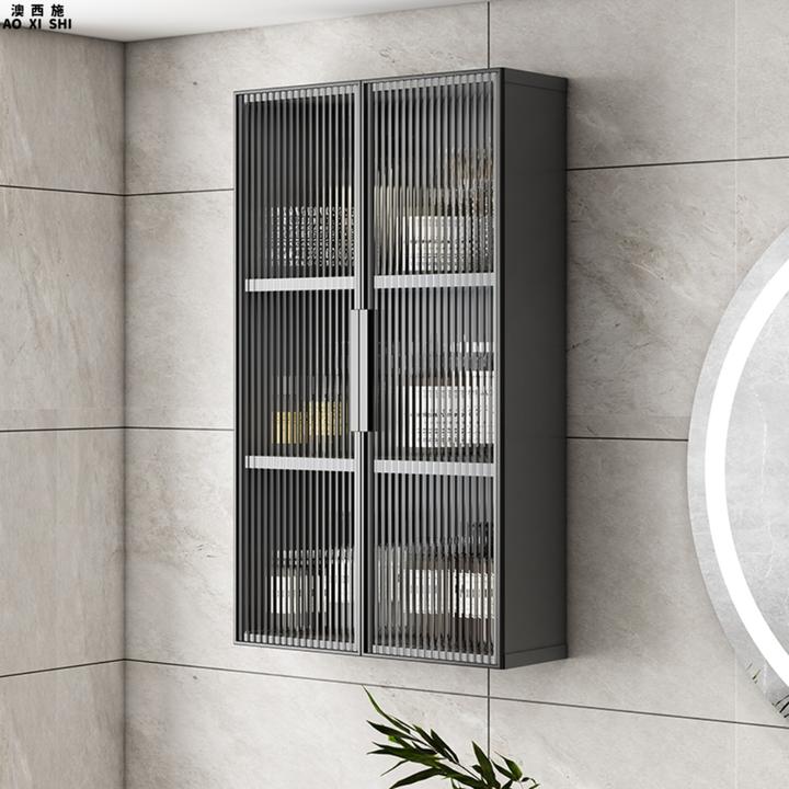 澳西施铝合金浴室收纳吊柜侧免打孔蜂窝铝置物储物柜卫生间小壁柜