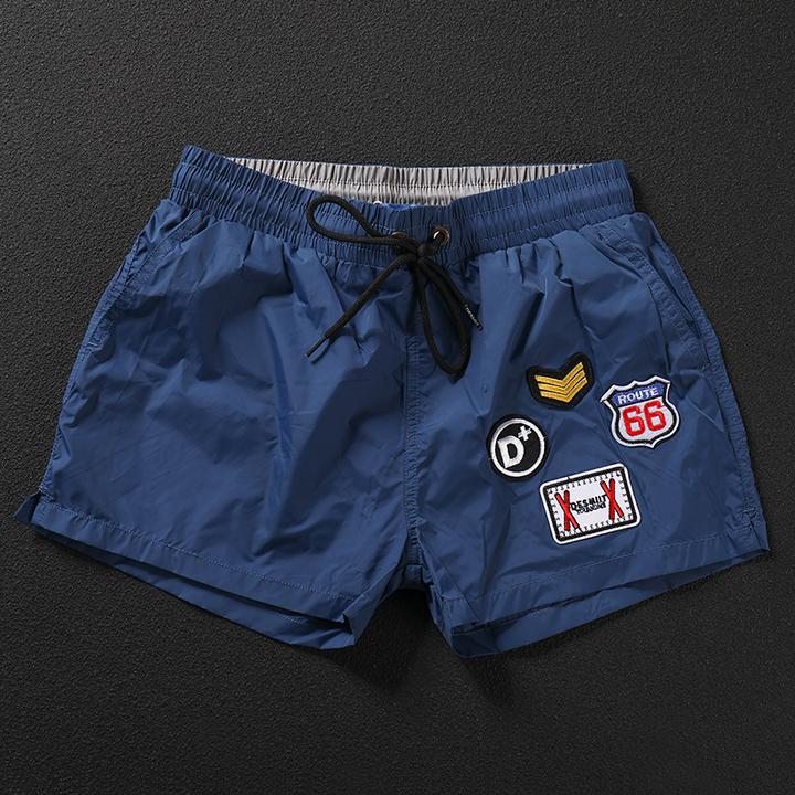 男士夏季休闲短裤三分基础款绣标速干可下水沙滩裤宽松裤衩外穿潮