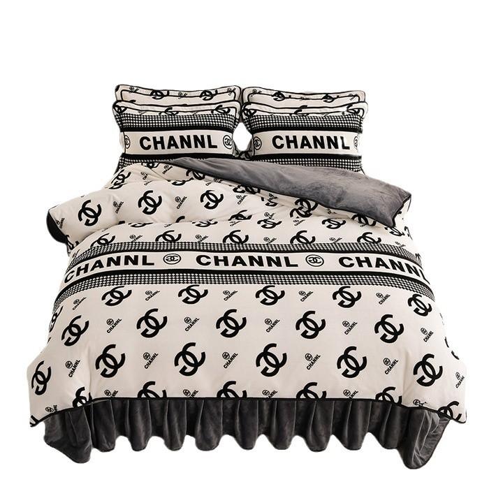 类百福加厚四件套高克重被套床单法莱绒三件套床上用品