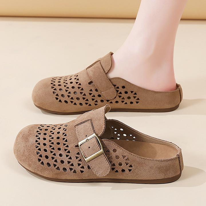 JWMA厚底包头勃肯半拖鞋女鞋夏季新款单鞋外穿透气软底洞洞凉拖鞋