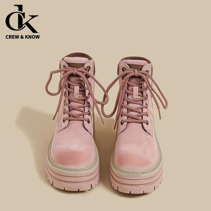 【CREW KNOW官方正品】2025秋冬马丁靴女款爆款新款增高百搭大黄靴