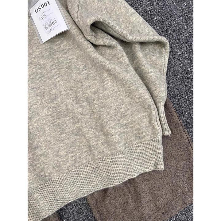 美式复古老钱风亨利领毛衣男秋季慵懒风针织外套松弛感情侣套头衫