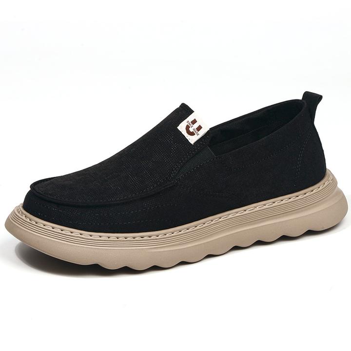 男士休闲布鞋新款透气舒适潮流百搭爸爸鞋素面软底防滑男鞋一脚蹬