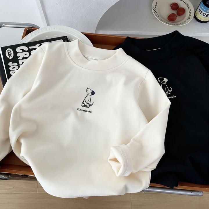 男童双面德绒打底衫秋冬装儿童半高领长袖T恤上衣童装2025新款潮t