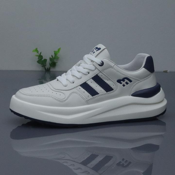 头层牛皮秋季低帮时尚透气休闲男士男款真皮厚底高档潮流男鞋潮鞋