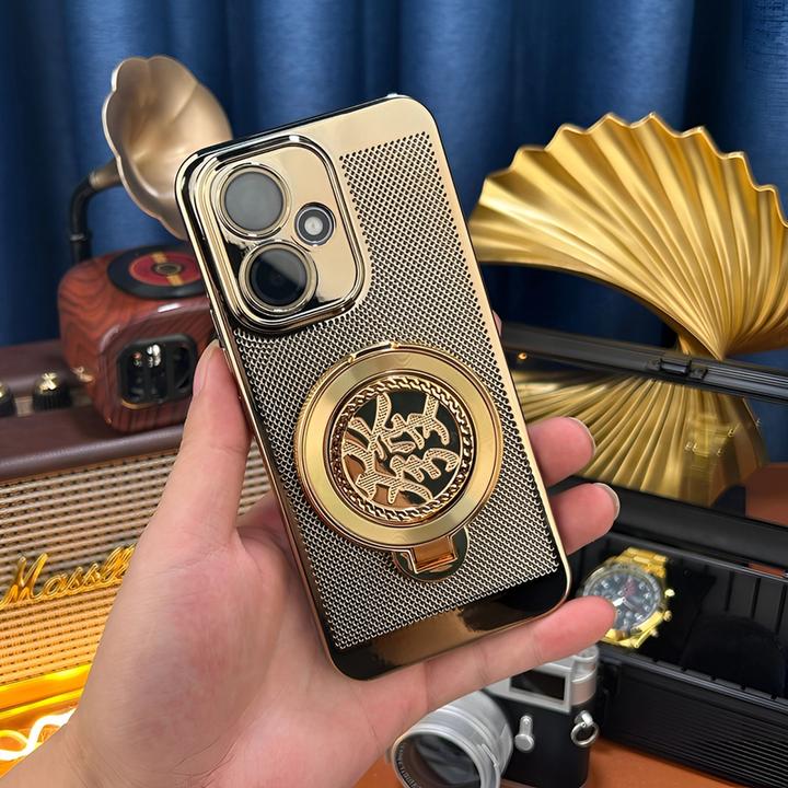 适用荣耀400/pro高级感解压陀螺镜头全包电镀网格散热支架壳简约