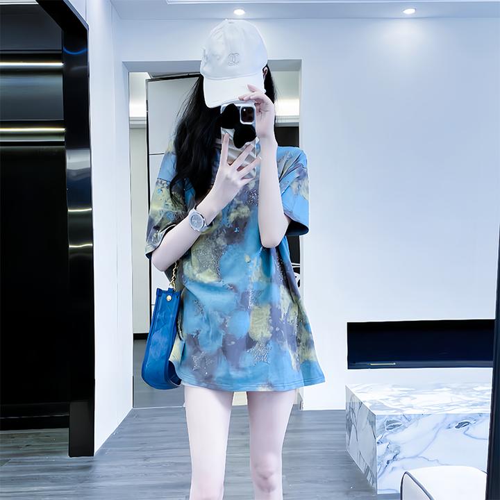 美式绿色短袖t恤女夏季2025新款高级小众不撞衫独特漂亮半袖上衣