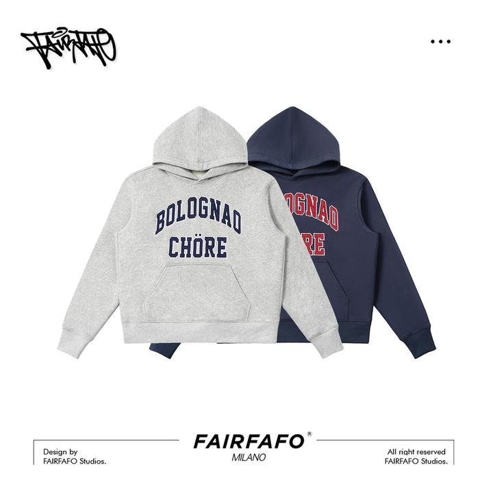 【刺绣字母连帽卫衣】WYEL59239秋冬美式潮牌加绒新款百搭连帽卫衣