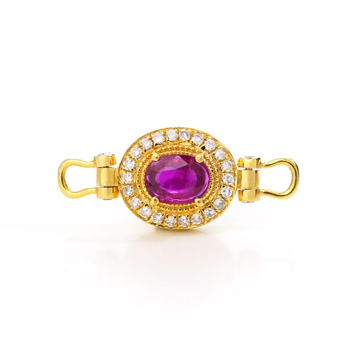 【上喜】18K金钻石红宝百搭扣46780