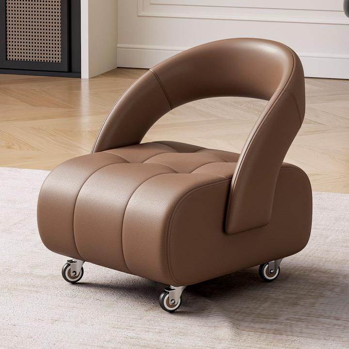 意大利万向轮客厅家用小凳子高级感滑轮静音小板凳沙发凳靠背椅子