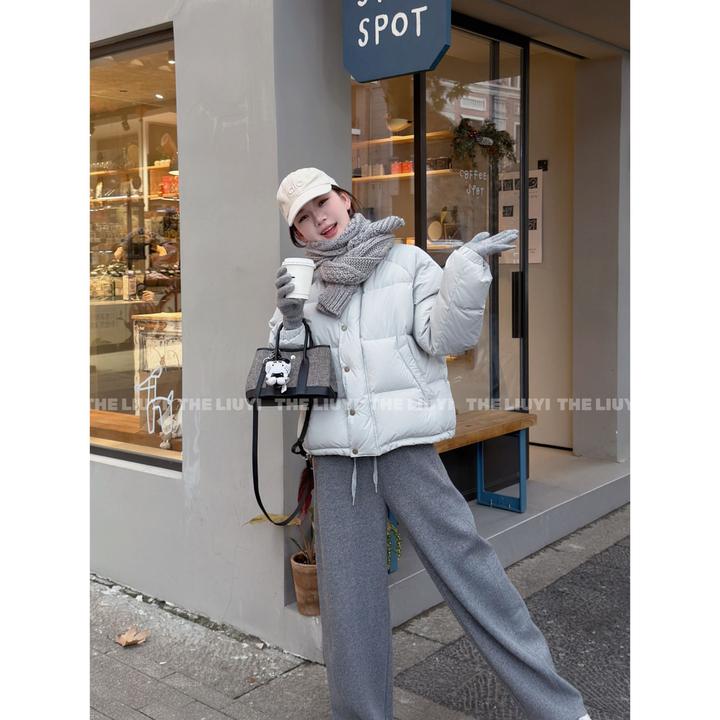 【LIUYI】暖面包~90白鸭绒立领撞色设计短款羽绒服外套512115
