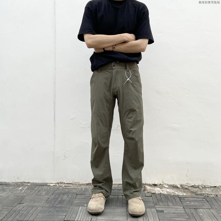 直筒户外休闲裤男款长裤美式冬季宽松弹力裤子防水冲锋裤软壳裤