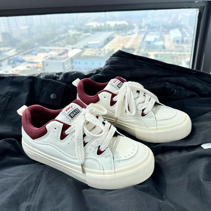 潮流设计感厚底板鞋男百搭复古运动休闲鞋时尚平底鞋